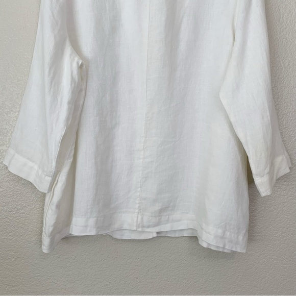 J. Jill Purejill 100% Linen Off White Button Down Cardigan, Sz Large - Picture 7 of 11